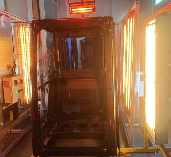 红外灯加热固化车身喷涂表面